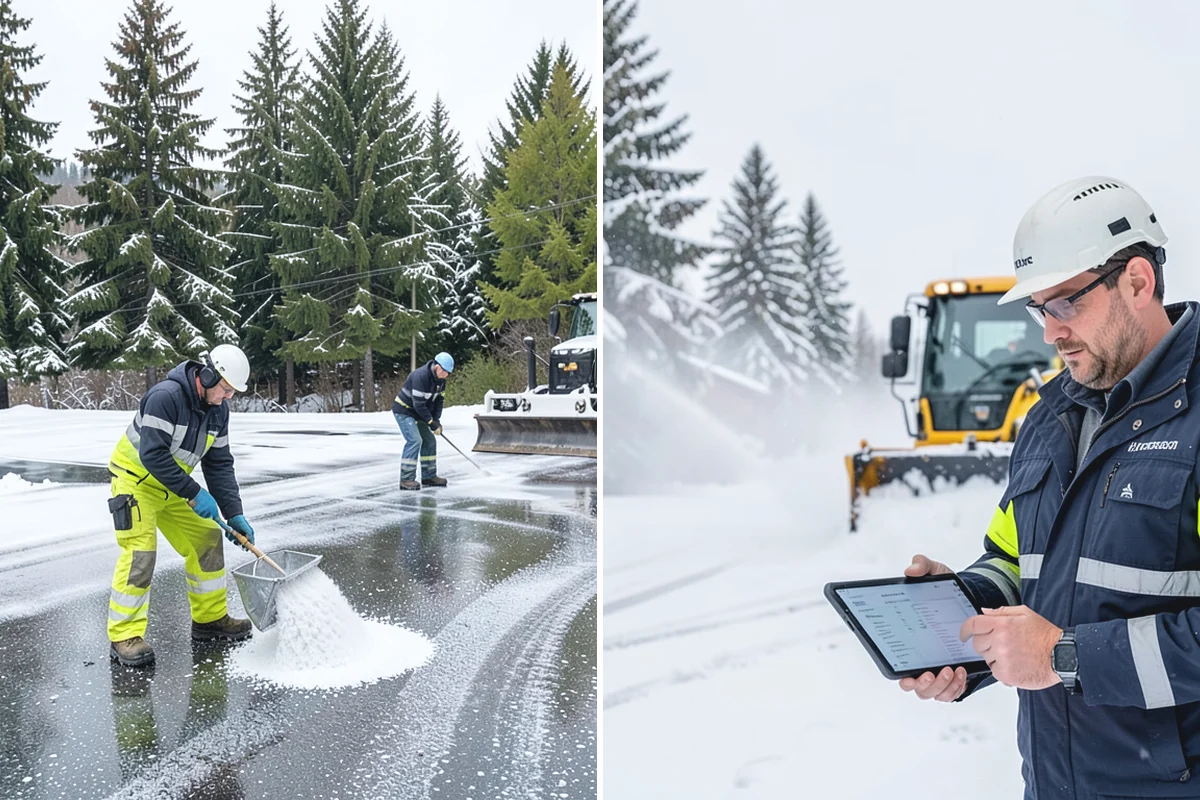 Corporate Campus Snow Removal in Beaux Arts Village, King County, WA - Divide the campus into road, garage, and pedestrian zones