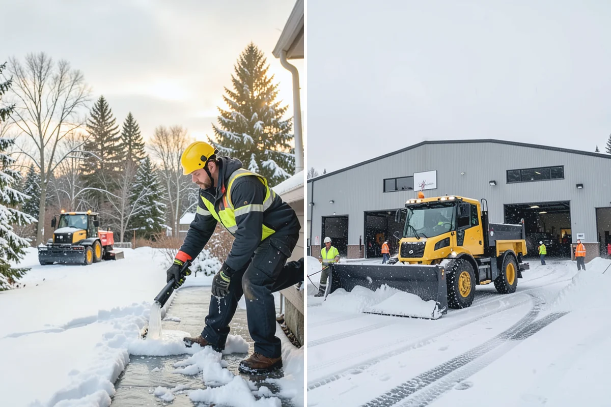 Corporate Campus Snow Removal in Bonney Lake, Pierce County, WA - Divide the campus into road, garage, and pedestrian zones