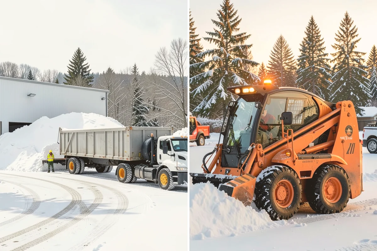 Corporate Campus Snow Removal in Bothell, King County, WA - Divide the campus into road, garage, and pedestrian zones
