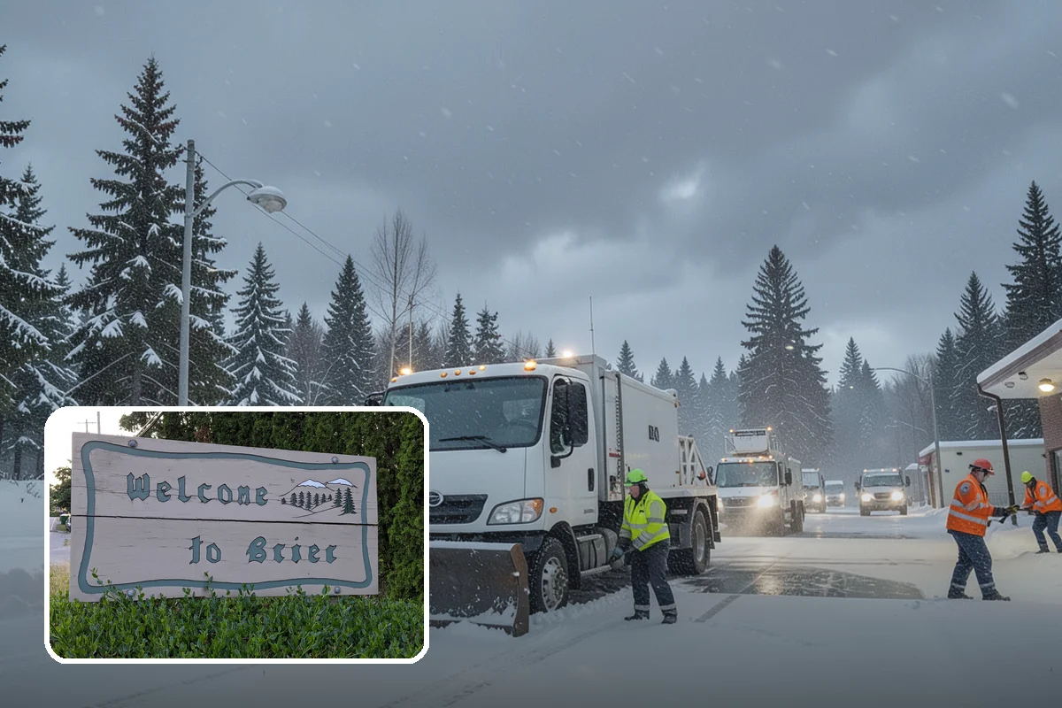 Corporate Campus Snow Removal in Brier, Snohomish County, WA - Internal roads and garage ramps prioritized