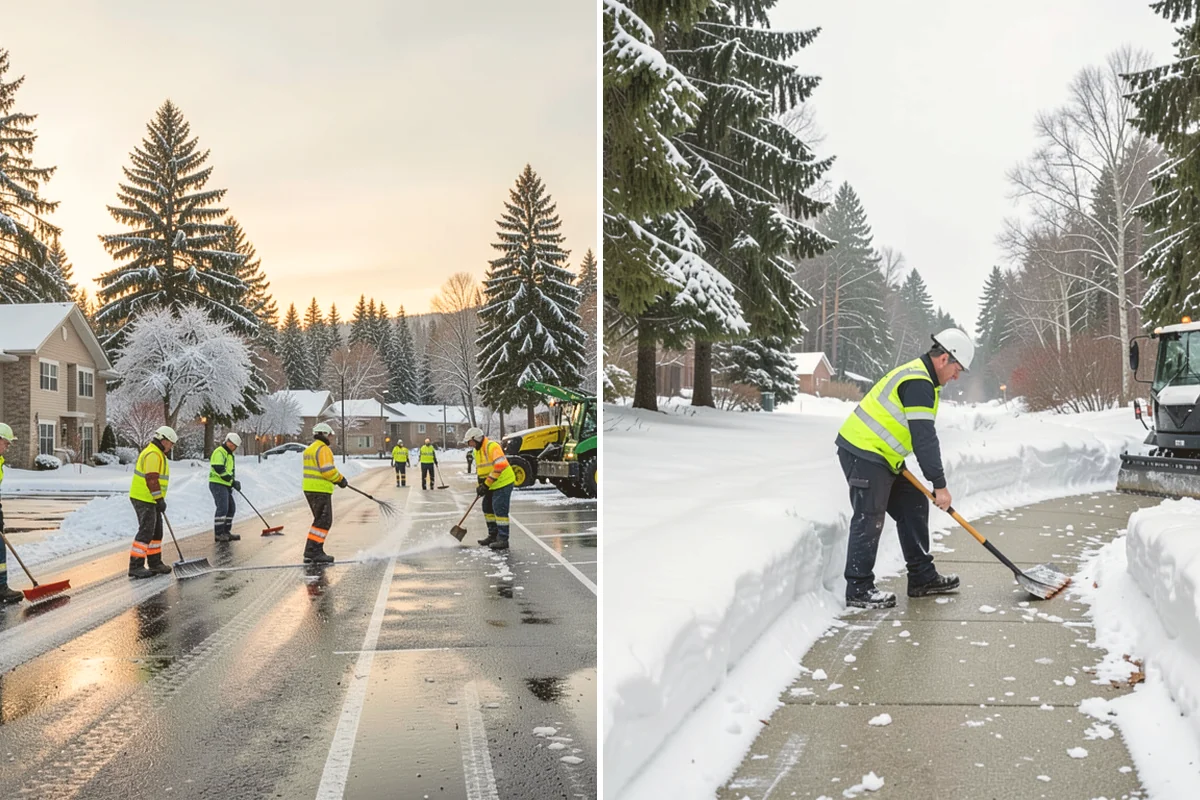 Corporate Campus Snow Removal in Brier, Snohomish County, WA - Divide the campus into road, garage, and pedestrian zones