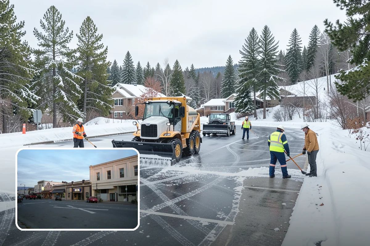 Corporate Campus Snow Removal in Burlington, Skagit County, WA - Internal roads and garage ramps prioritized