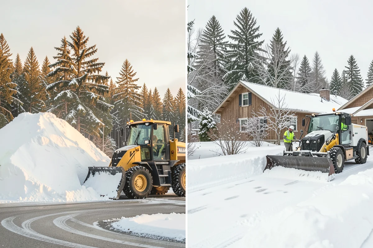 Corporate Campus Snow Removal in Burlington, Skagit County, WA - Divide the campus into road, garage, and pedestrian zones