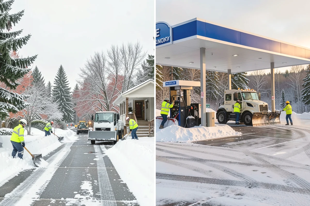 Corporate Campus Snow Removal in Carnation, King County, WA - Divide the campus into road, garage, and pedestrian zones