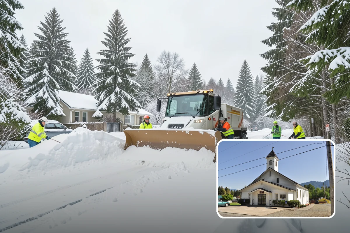 Corporate Campus Snow Removal in Concrete, Skagit County, WA - Internal roads and garage ramps prioritized