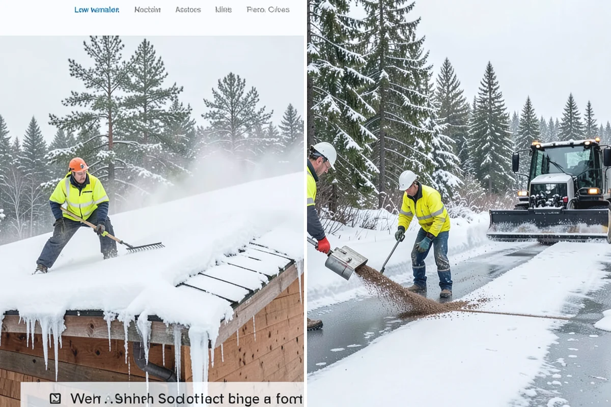 Corporate Campus Snow Removal in Coupeville, Island County, WA - Divide the campus into road, garage, and pedestrian zones
