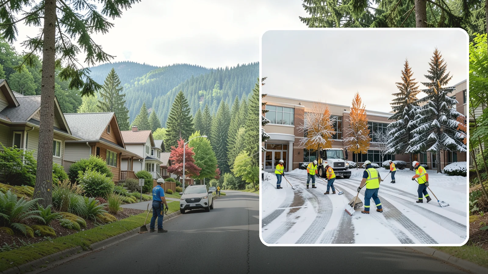 Corporate Campus Snow Removal in Darrington, Snohomish County, WA - For sprawling corporate campuses, we clear internal roads, structured-garage approaches, and courtyards so your workforce and...