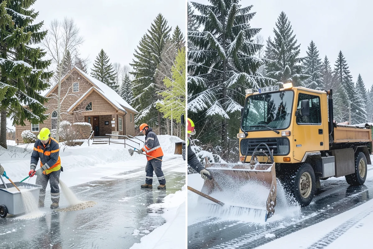 Corporate Campus Snow Removal in Des Moines, King County, WA - Divide the campus into road, garage, and pedestrian zones