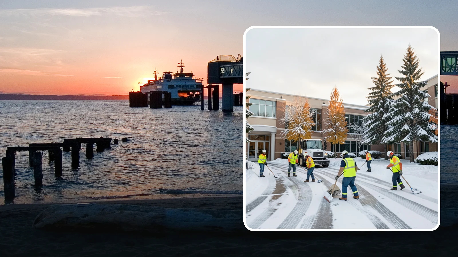 Corporate Campus Snow Removal in Edmonds, Snohomish County, WA - For sprawling corporate campuses, we clear internal roads, structured-garage approaches, and courtyards so your workforce and...