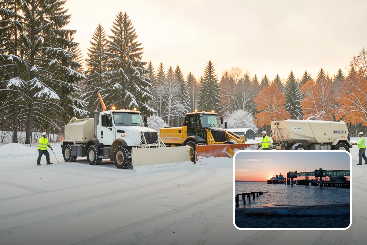Corporate Campus Snow Removal in Edmonds, Snohomish County, WA - Internal roads and garage ramps prioritized