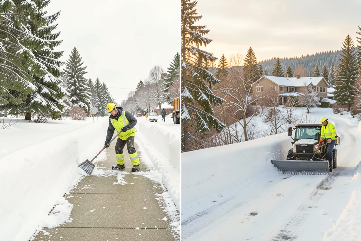 Corporate Campus Snow Removal in Edmonds, Snohomish County, WA - Divide the campus into road, garage, and pedestrian zones