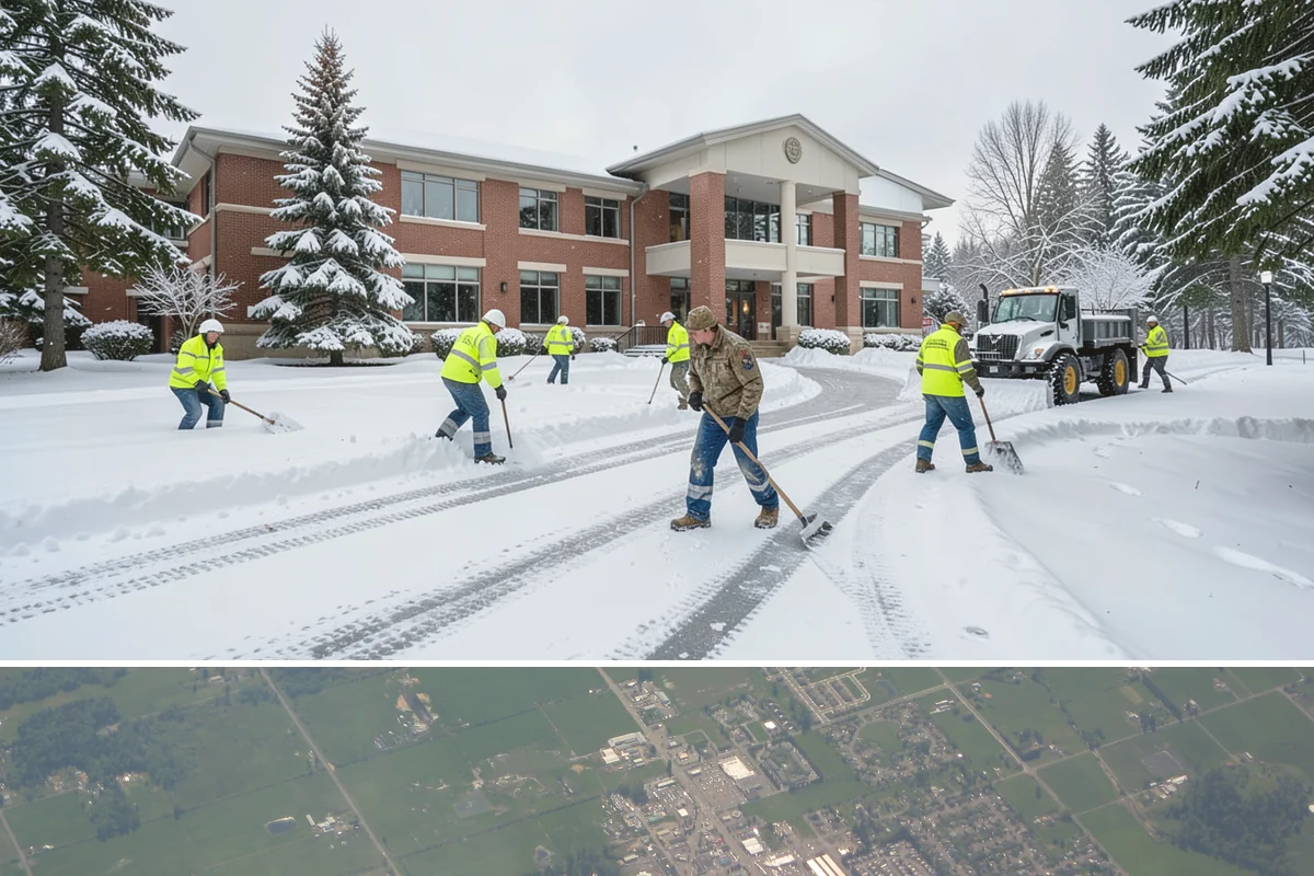 Corporate Campus Snow Removal in Enumclaw, King County, WA - Campus demand runs December through February, with foothill locations sometimes needing March coverage.