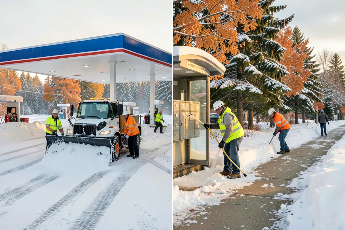 Corporate Campus Snow Removal in Everett, Snohomish County, WA - Divide the campus into road, garage, and pedestrian zones