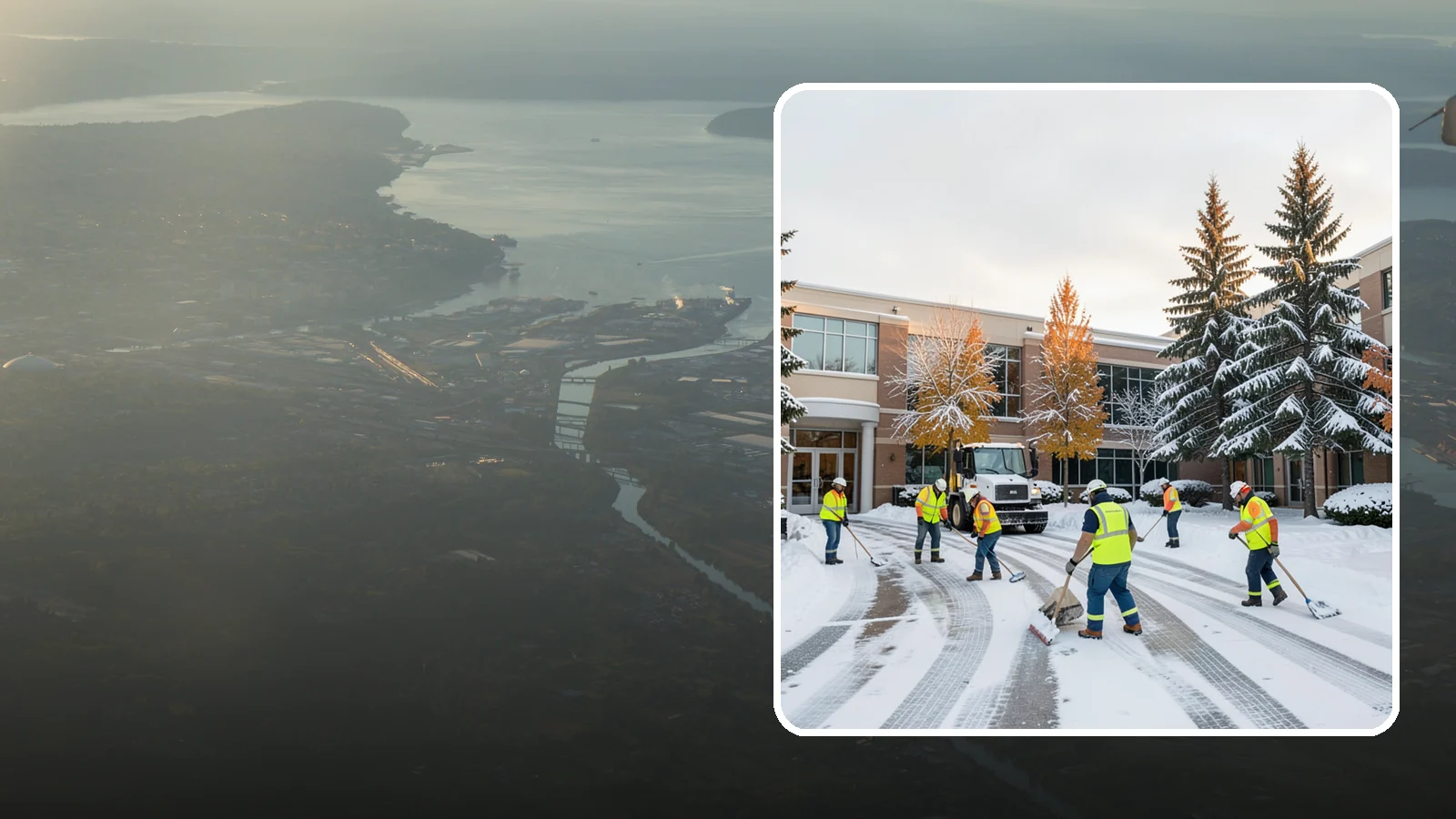 Corporate Campus Snow Removal in Fife, Pierce County, WA - For sprawling corporate campuses, we clear internal roads, structured-garage approaches, and courtyards so your workforce and...