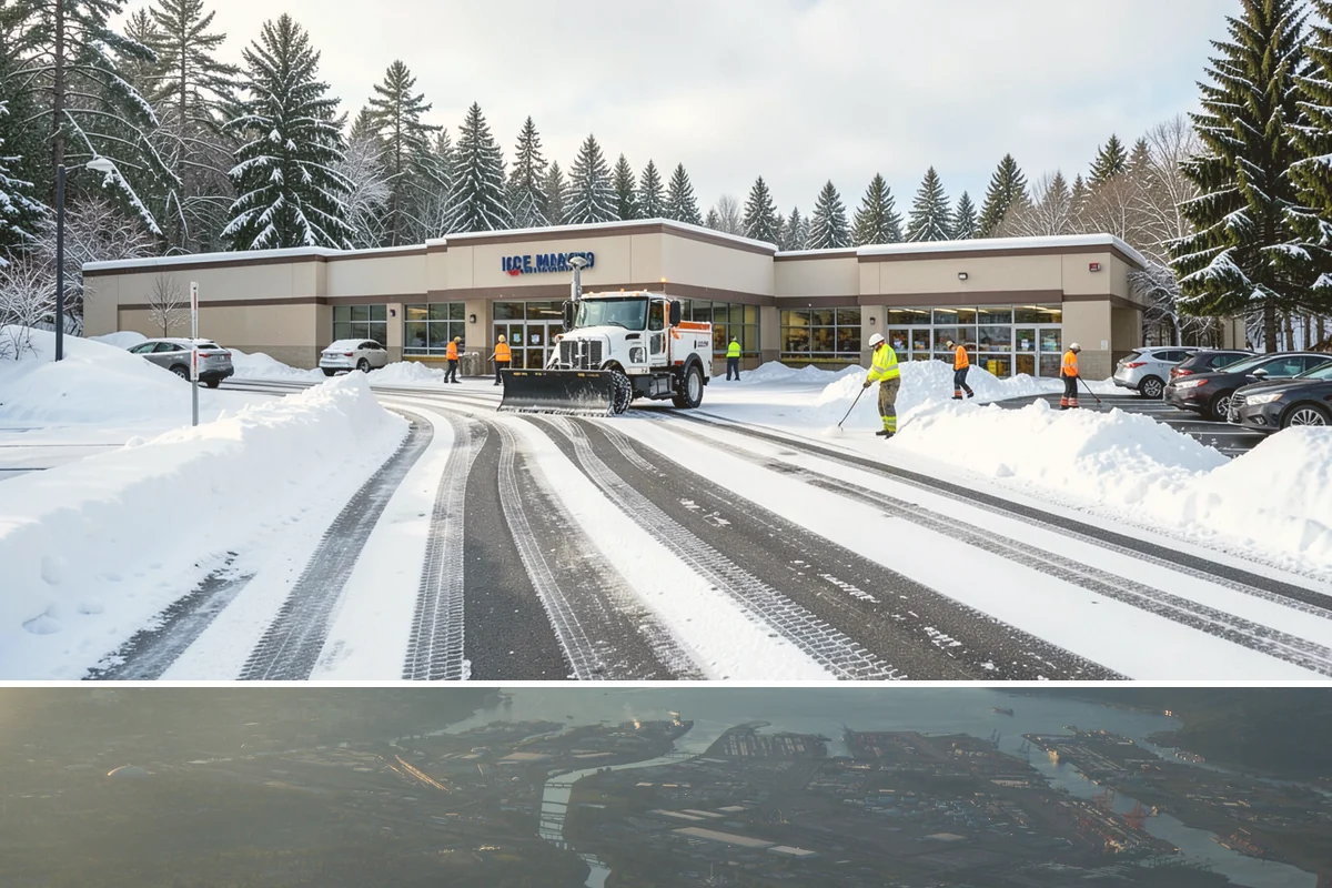 Corporate Campus Snow Removal in Fife, Pierce County, WA - Campus demand runs December through February, with foothill locations sometimes needing March coverage.