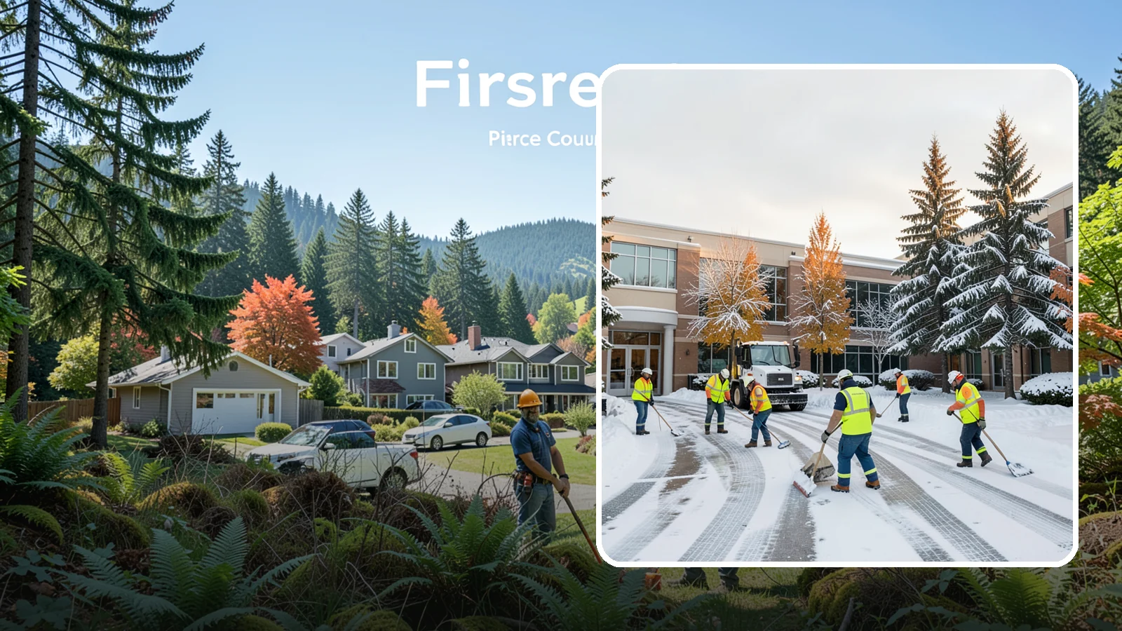 Corporate Campus Snow Removal in Fircrest, Pierce County, WA - For sprawling corporate campuses, we clear internal roads, structured-garage approaches, and courtyards so your workforce and...