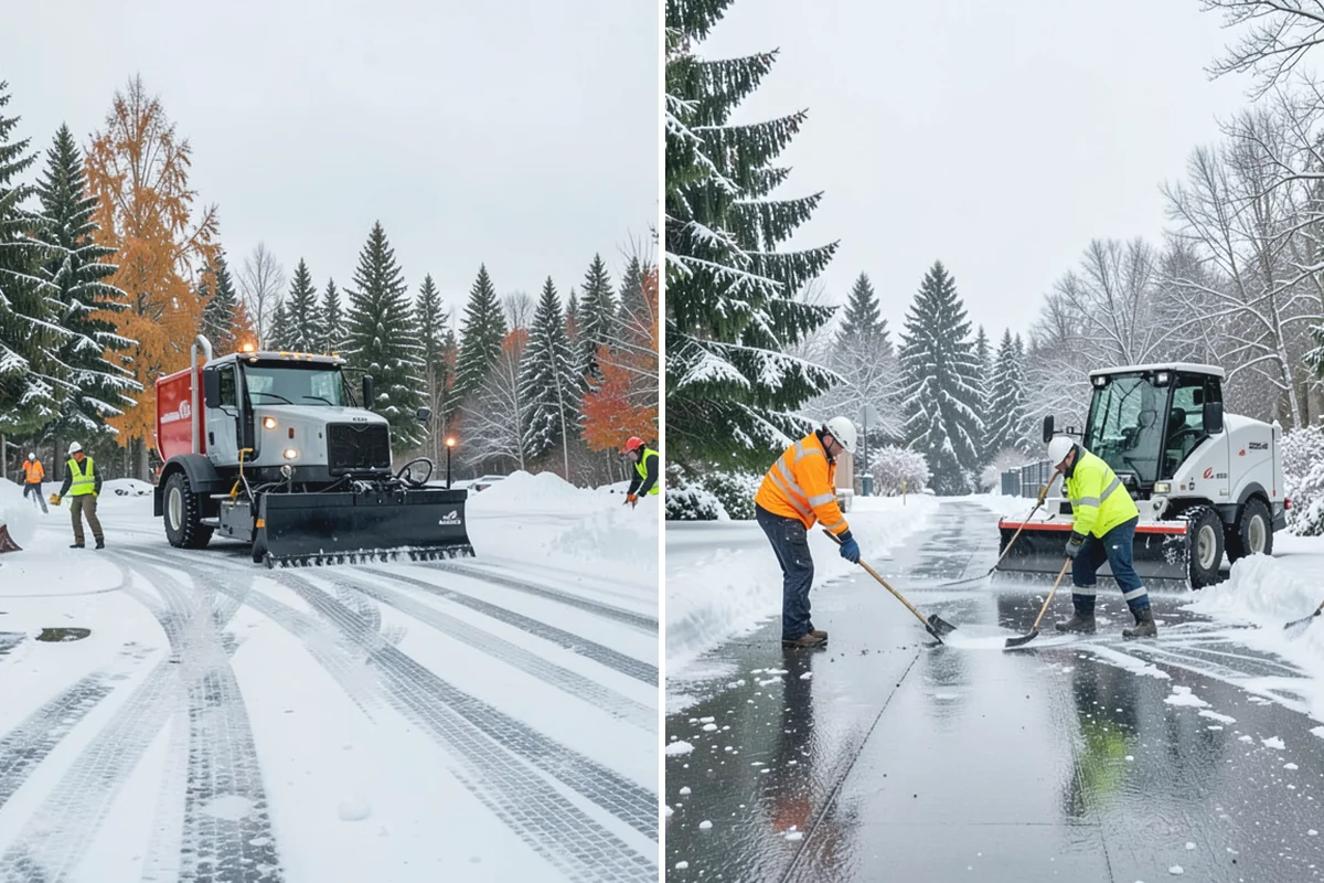 Corporate Campus Snow Removal in Gold Bar, Snohomish County, WA - Divide the campus into road, garage, and pedestrian zones