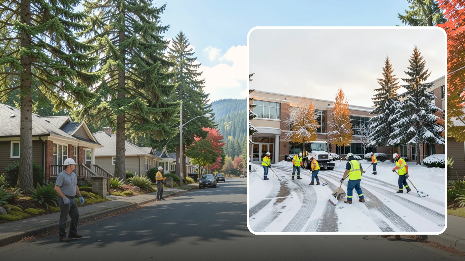 Corporate Campus Snow Removal in Hunts Point, King County, WA - For sprawling corporate campuses, we clear internal roads, structured-garage approaches, and courtyards so your workforce and...