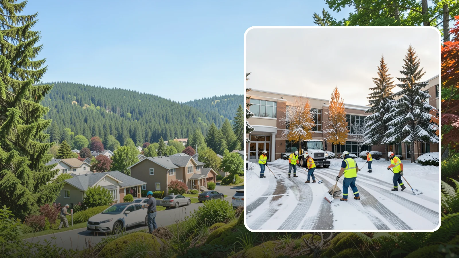 Corporate Campus Snow Removal in Index, Snohomish County, WA - For sprawling corporate campuses, we clear internal roads, structured-garage approaches, and courtyards so your workforce and...