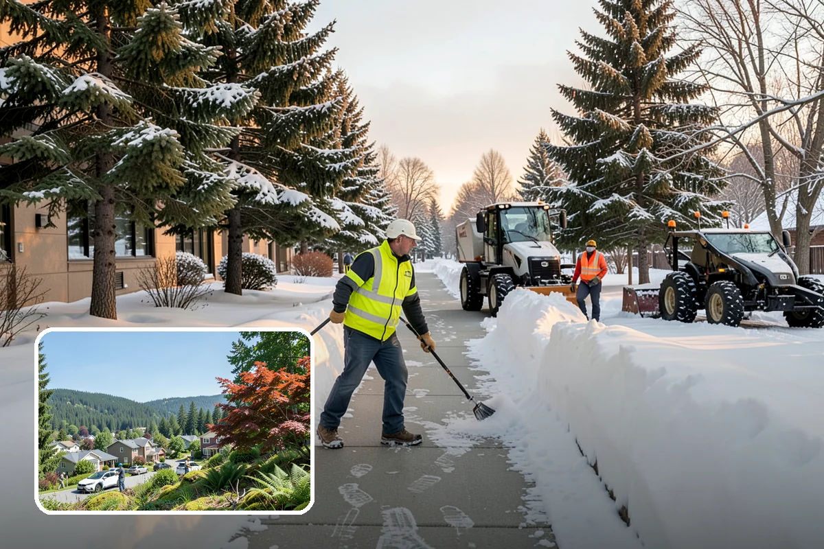 Corporate Campus Snow Removal in Index, Snohomish County, WA - Internal roads and garage ramps prioritized