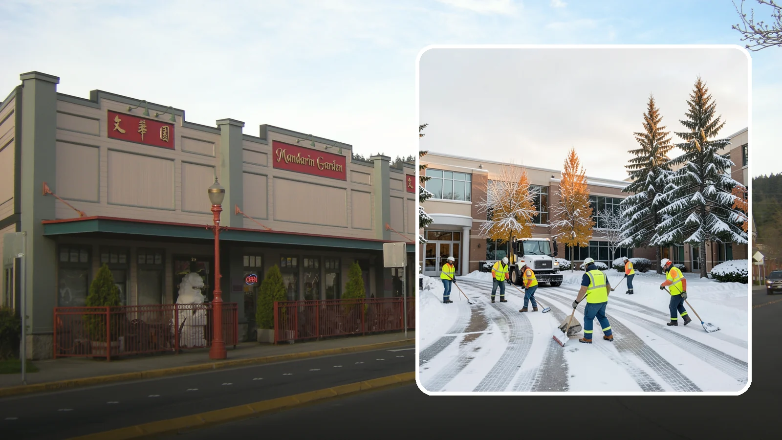 Corporate Campus Snow Removal in Issaquah, King County, WA - For sprawling corporate campuses, we clear internal roads, structured-garage approaches, and courtyards so your workforce and...