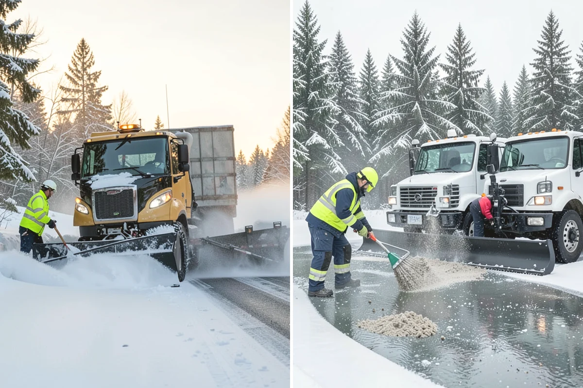 Corporate Campus Snow Removal in Issaquah, King County, WA - Divide the campus into road, garage, and pedestrian zones