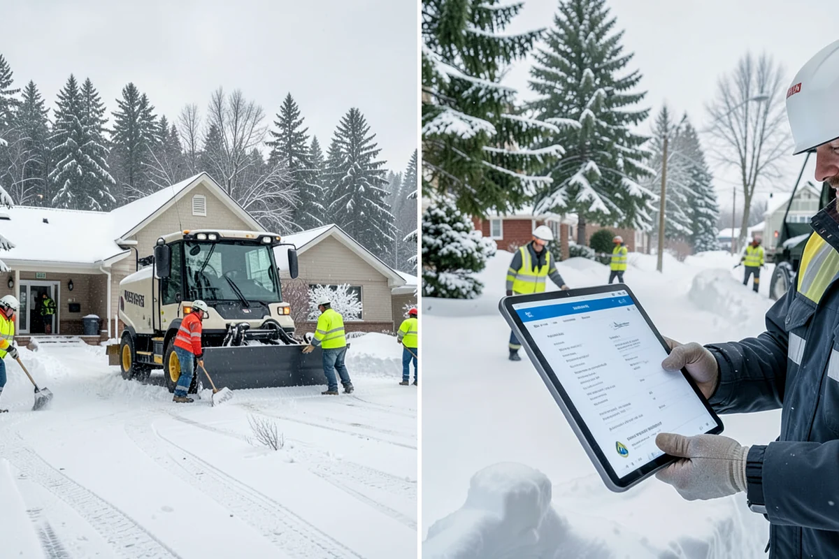 Corporate Campus Snow Removal in Kenmore, King County, WA - Divide the campus into road, garage, and pedestrian zones