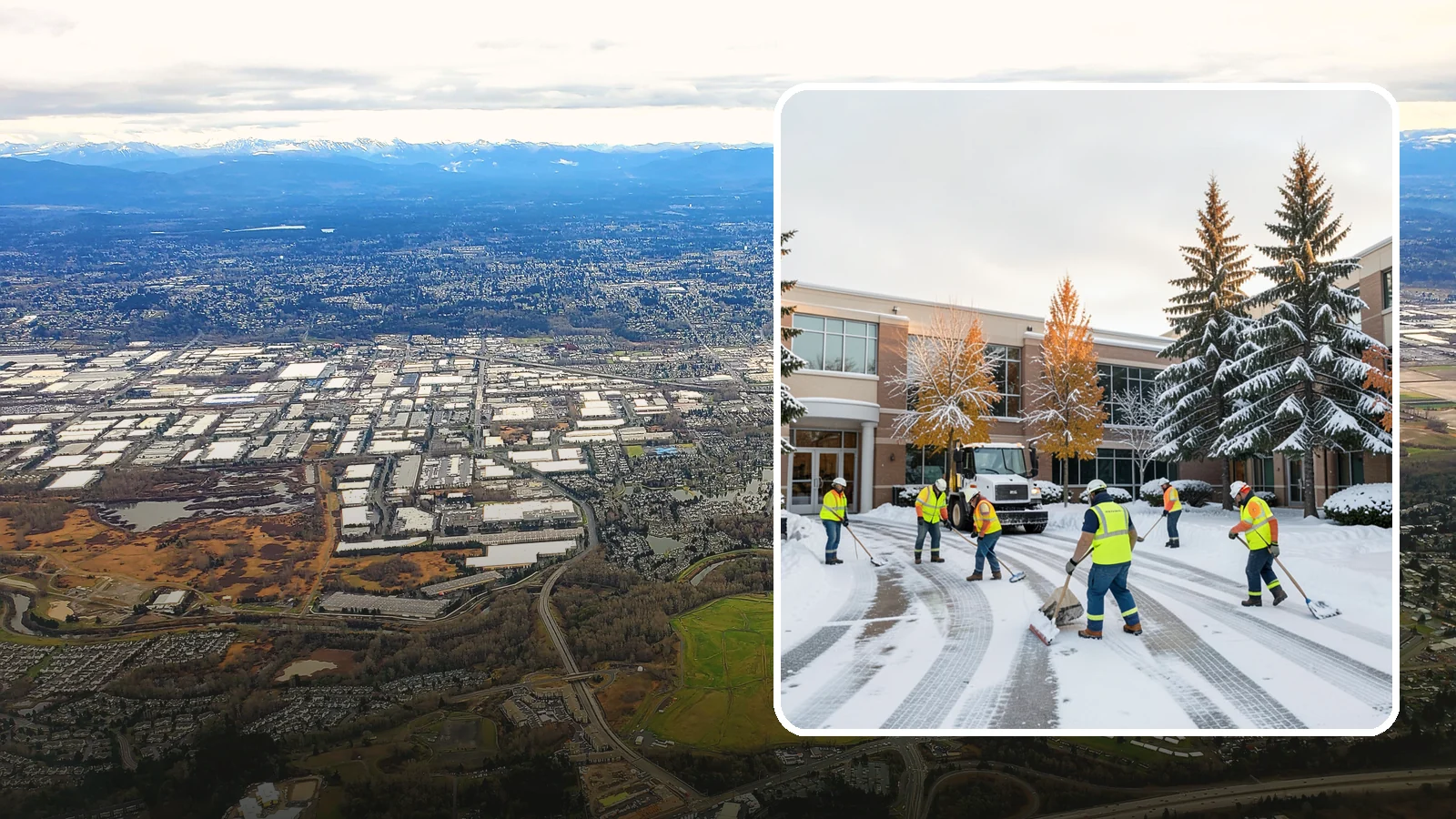Corporate Campus Snow Removal in Kent, King County, WA - For sprawling corporate campuses, we clear internal roads, structured-garage approaches, and courtyards so your workforce and...