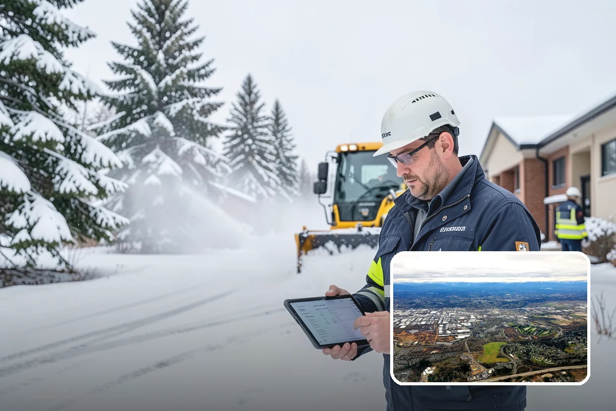 Corporate Campus Snow Removal in Kent, King County, WA - Internal roads and garage ramps prioritized