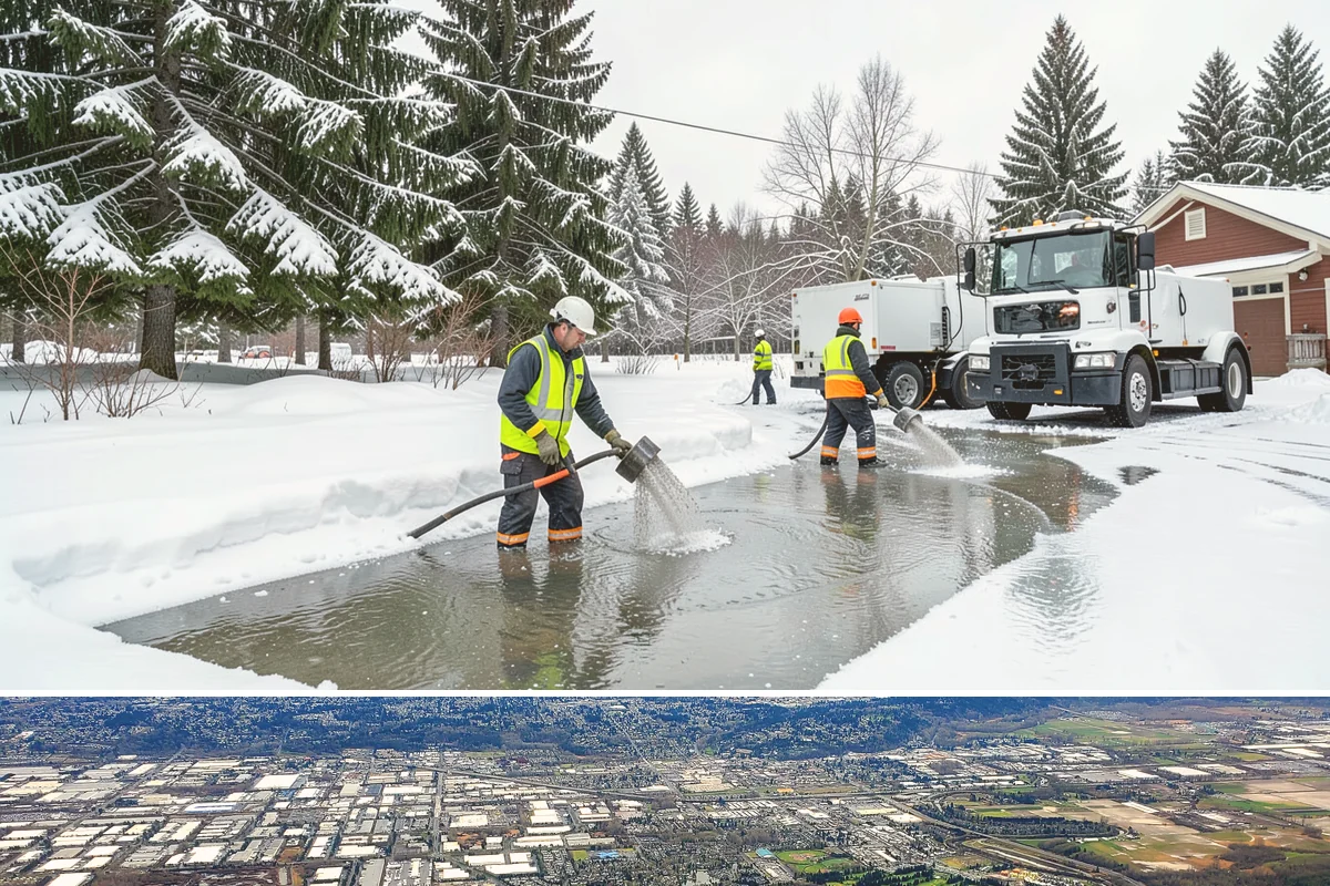 Corporate Campus Snow Removal in Kent, King County, WA - Campus demand runs December through February, with foothill locations sometimes needing March coverage.