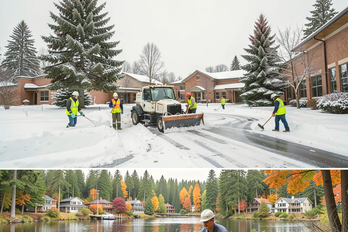 Corporate Campus Snow Removal in La Conner, Skagit County, WA - Campus demand runs December through February, with foothill locations sometimes needing March coverage.