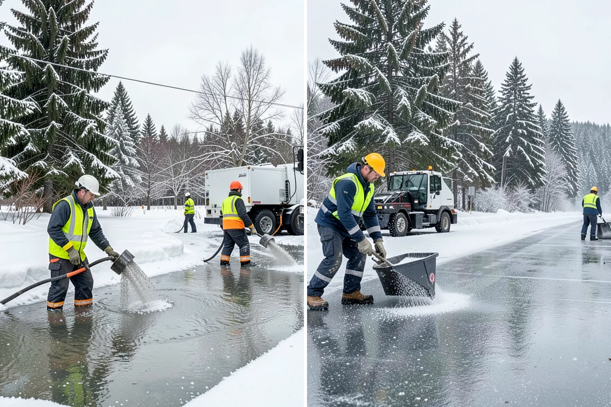 Corporate Campus Snow Removal in Lake Forest Park, King County, WA - Divide the campus into road, garage, and pedestrian zones