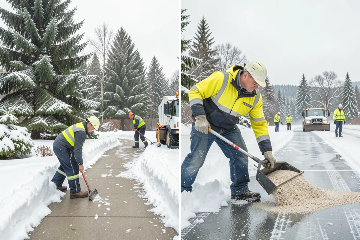 Corporate Campus Snow Removal in Lake Stevens, Snohomish County, WA - Divide the campus into road, garage, and pedestrian zones