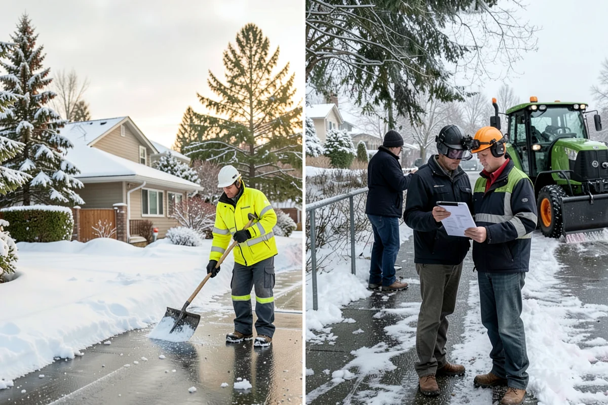 Corporate Campus Snow Removal in Lakewood, Pierce County, WA - Divide the campus into road, garage, and pedestrian zones