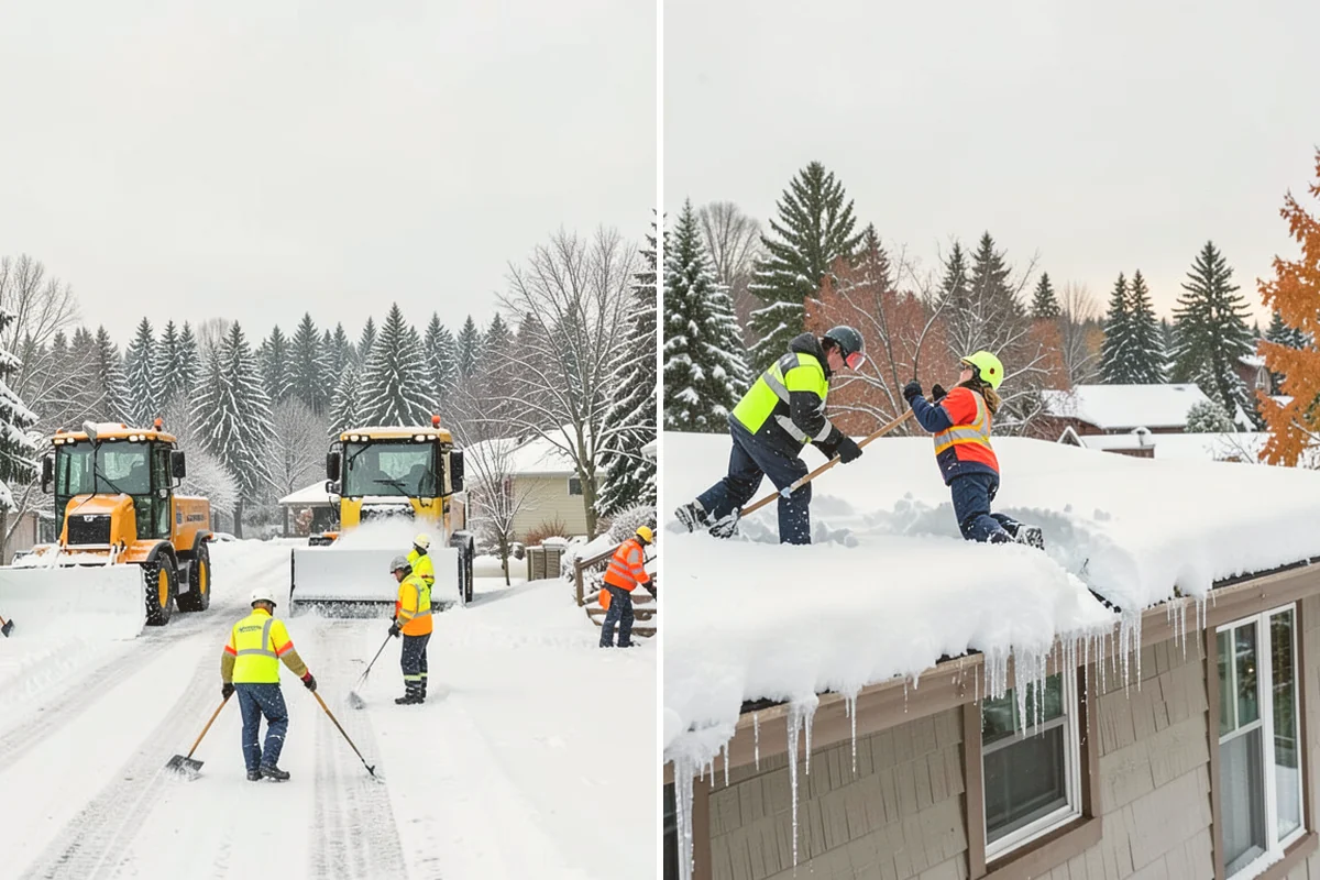 Corporate Campus Snow Removal in Langley, Island County, WA - Divide the campus into road, garage, and pedestrian zones