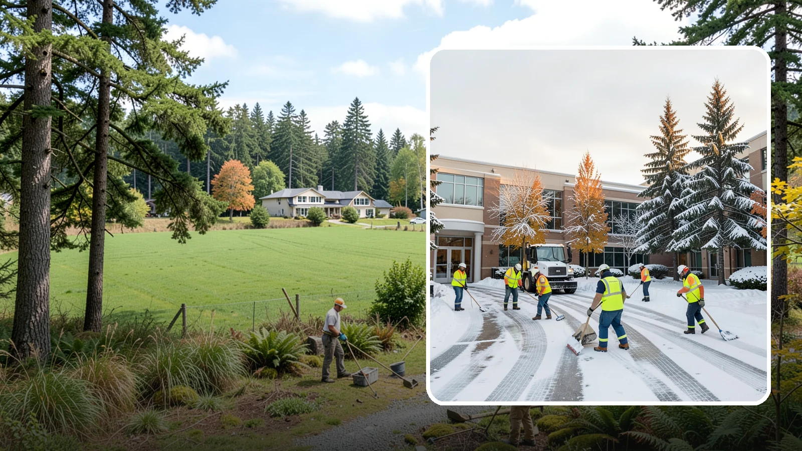 Corporate Campus Snow Removal in Lyman, Skagit County, WA - For sprawling corporate campuses, we clear internal roads, structured-garage approaches, and courtyards so your workforce and...