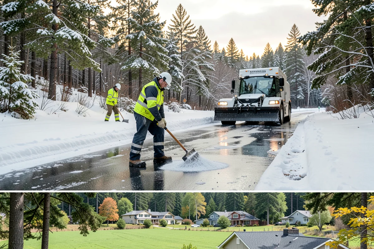 Corporate Campus Snow Removal in Lyman, Skagit County, WA - Campus demand runs December through February, with foothill locations sometimes needing March coverage.