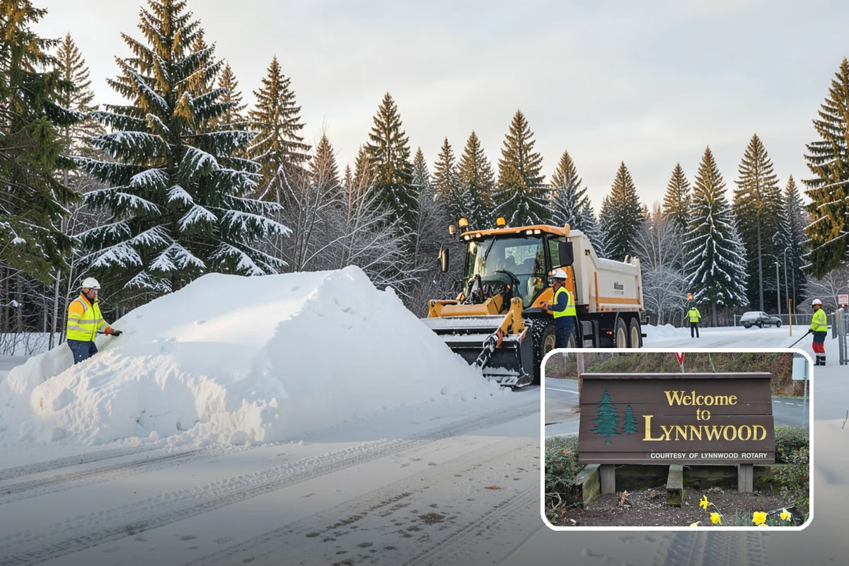 Corporate Campus Snow Removal in Lynnwood, Snohomish County, WA - Internal roads and garage ramps prioritized