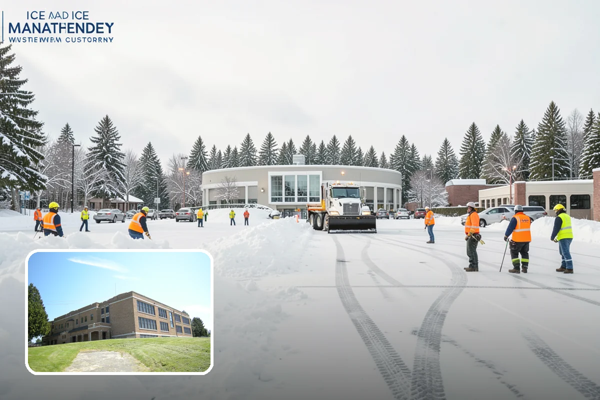 Corporate Campus Snow Removal in Maple Valley, King County, WA - Internal roads and garage ramps prioritized