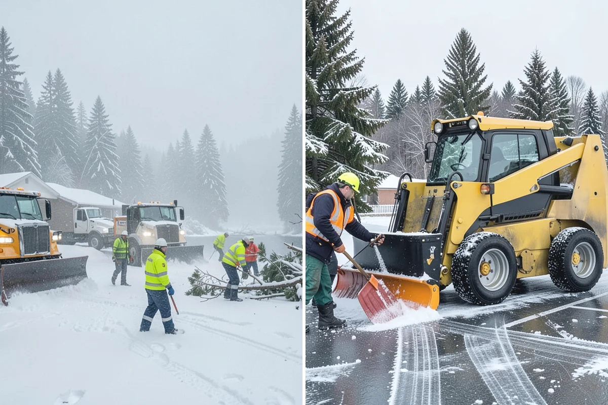 Corporate Campus Snow Removal in Marysville, Snohomish County, WA - Divide the campus into road, garage, and pedestrian zones