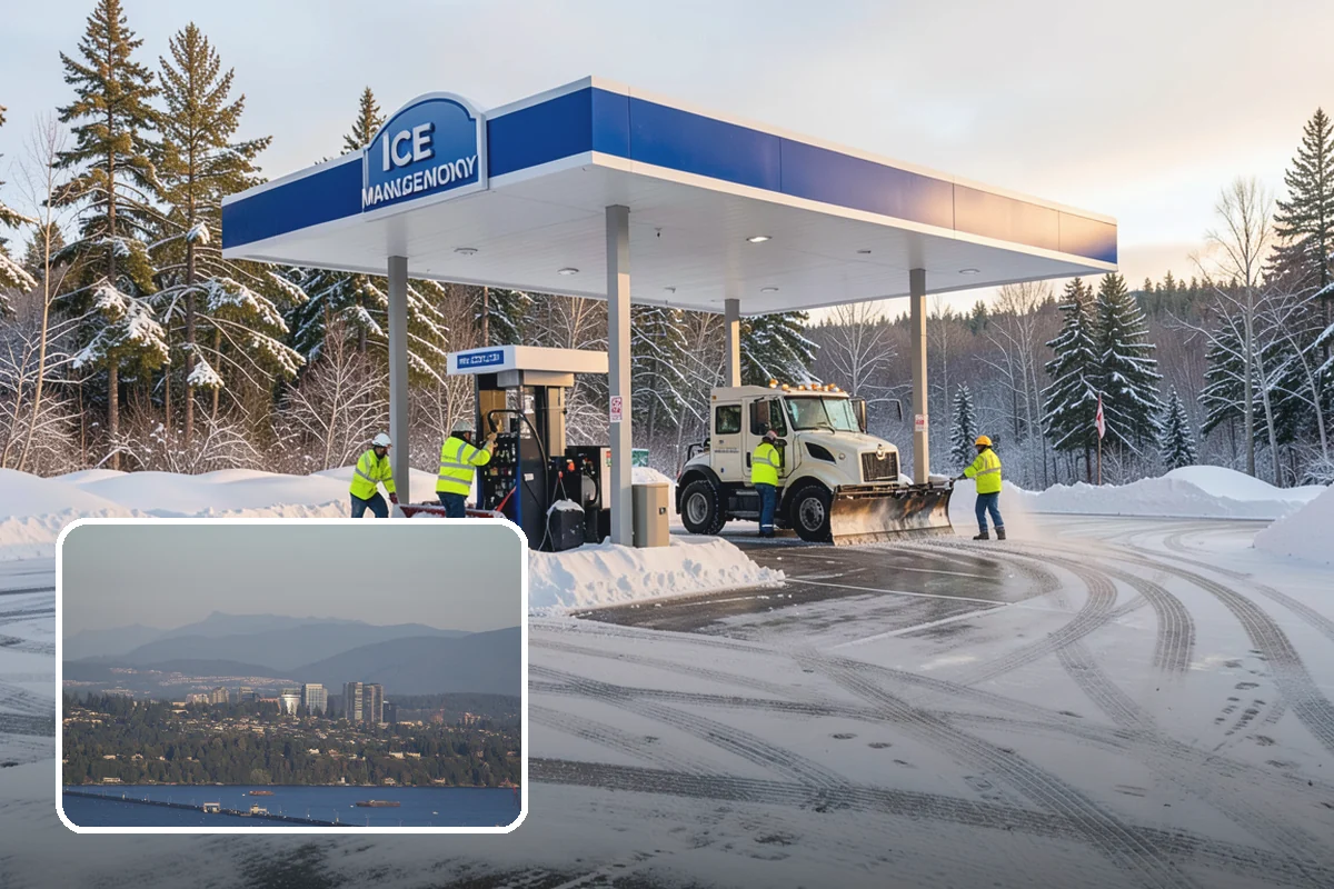 Corporate Campus Snow Removal in Medina, King County, WA - Internal roads and garage ramps prioritized