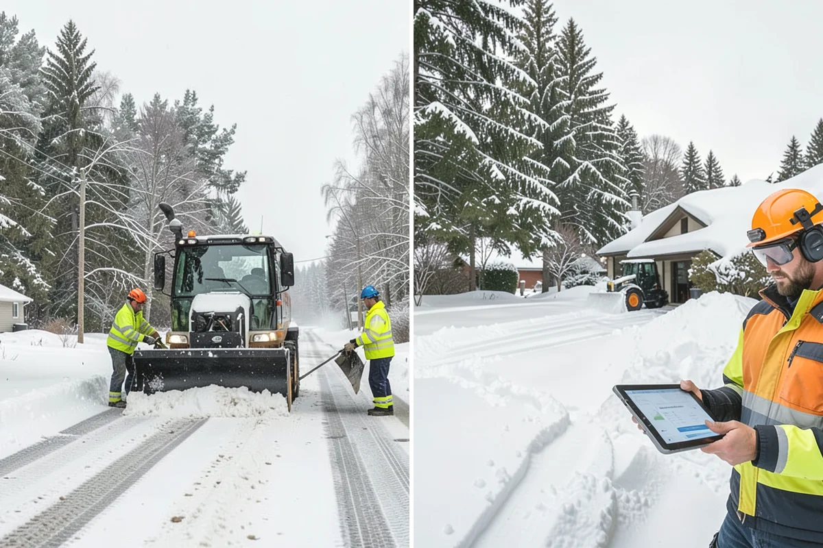 Corporate Campus Snow Removal in Mercer Island, King County, WA - Divide the campus into road, garage, and pedestrian zones