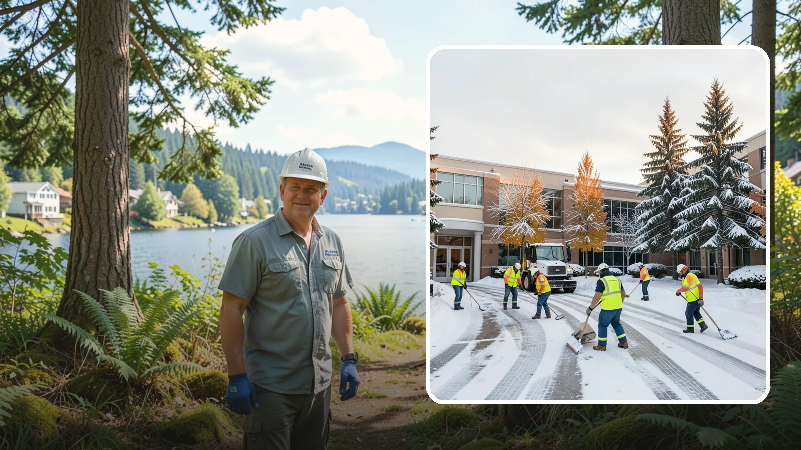 Corporate Campus Snow Removal in Milton, King County, WA - For sprawling corporate campuses, we clear internal roads, structured-garage approaches, and courtyards so your workforce and...