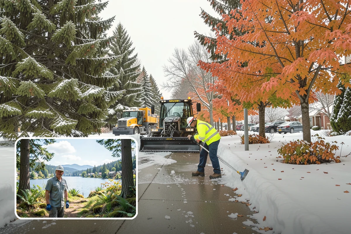 Corporate Campus Snow Removal in Milton, King County, WA - Internal roads and garage ramps prioritized
