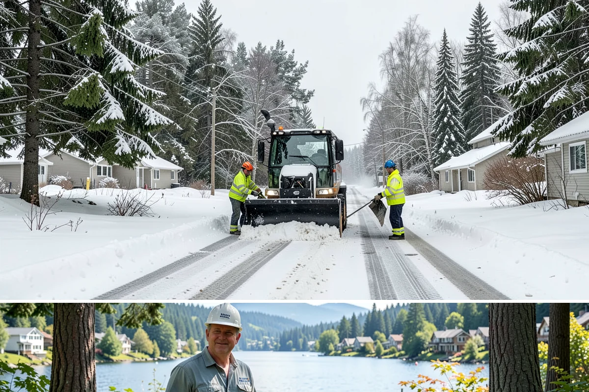 Corporate Campus Snow Removal in Milton, King County, WA - Campus demand runs December through February, with foothill locations sometimes needing March coverage.