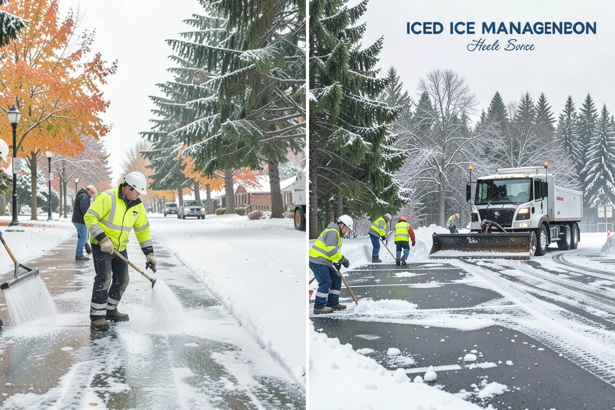 Corporate Campus Snow Removal in Monroe, Snohomish County, WA - Divide the campus into road, garage, and pedestrian zones