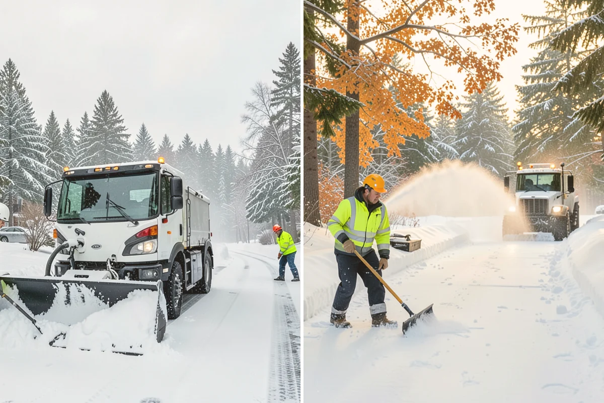 Corporate Campus Snow Removal in Mount Vernon, Skagit County, WA - Divide the campus into road, garage, and pedestrian zones