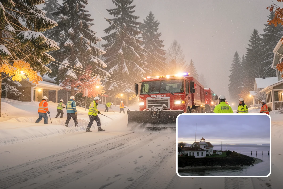 Corporate Campus Snow Removal in Mukilteo, Snohomish County, WA - Internal roads and garage ramps prioritized