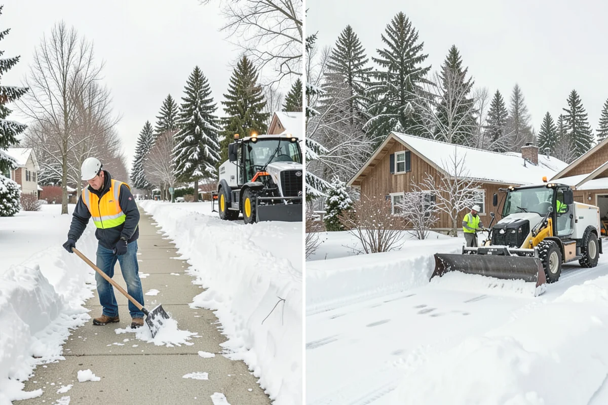 Corporate Campus Snow Removal in Mukilteo, Snohomish County, WA - Divide the campus into road, garage, and pedestrian zones