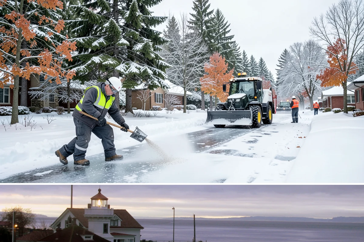 Corporate Campus Snow Removal in Mukilteo, Snohomish County, WA - Campus demand runs December through February, with foothill locations sometimes needing March coverage.